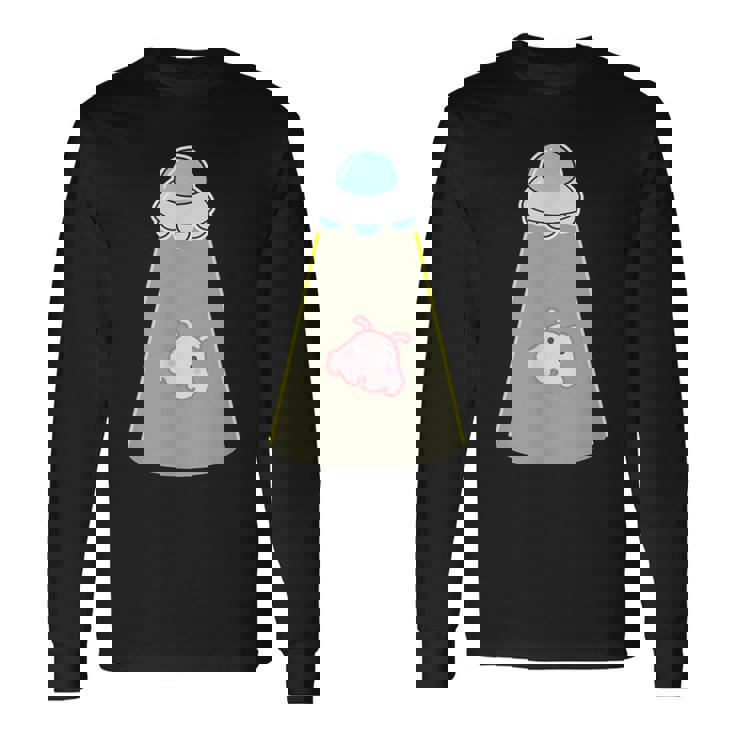 メンダコ《Ufo 遭遇》【どうぶつフレンズ】水族館 ゆるくて かわいい 面白い 動物 キャラクター 長袖Tシャツ