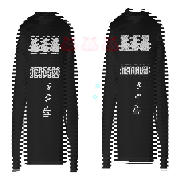 メンダコ《インベーダー》【どうぶつフレンズ】ゲーム パロディ 水族館 ゆるくて かわいい 面白い 動物 キャラクター 長袖Tシャツ