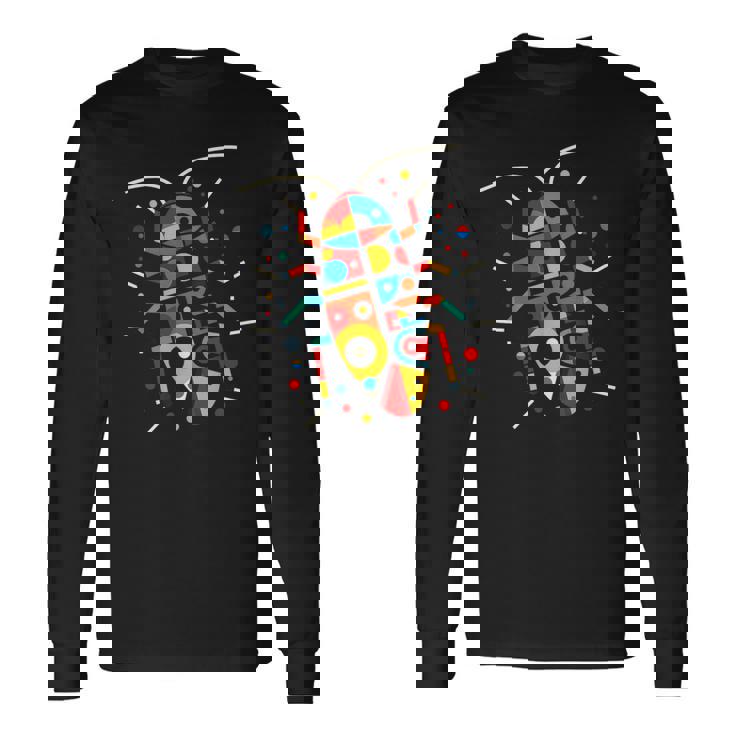 モダン 幾何学的 ミニマリズム イラスト ゴキブリ グラフィック 長袖Tシャツ