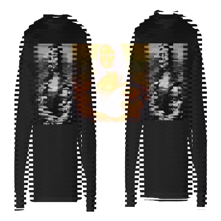 モナリザ 筋肉付き おもしろギフト 長袖Tシャツ ギフトのアイデア