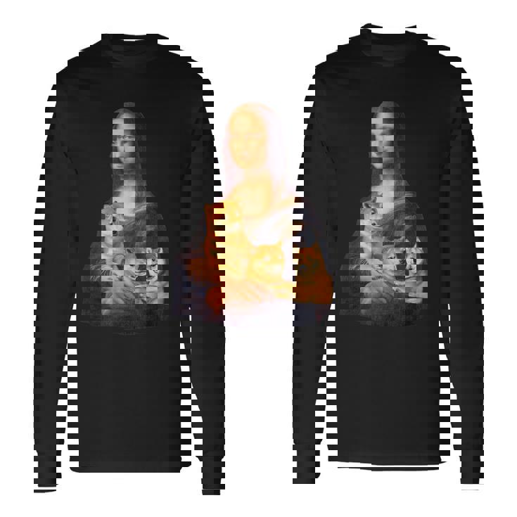 モナリザ 面白いtシャツ 柴犬 イヌ わんこ メンズ 犬好き グッズ かわいい おもしろ 面白い 服 ネタ 長袖Tシャツ