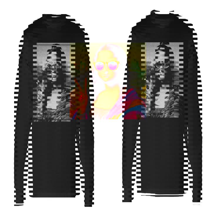 モナリザvサイン 長袖Tシャツ