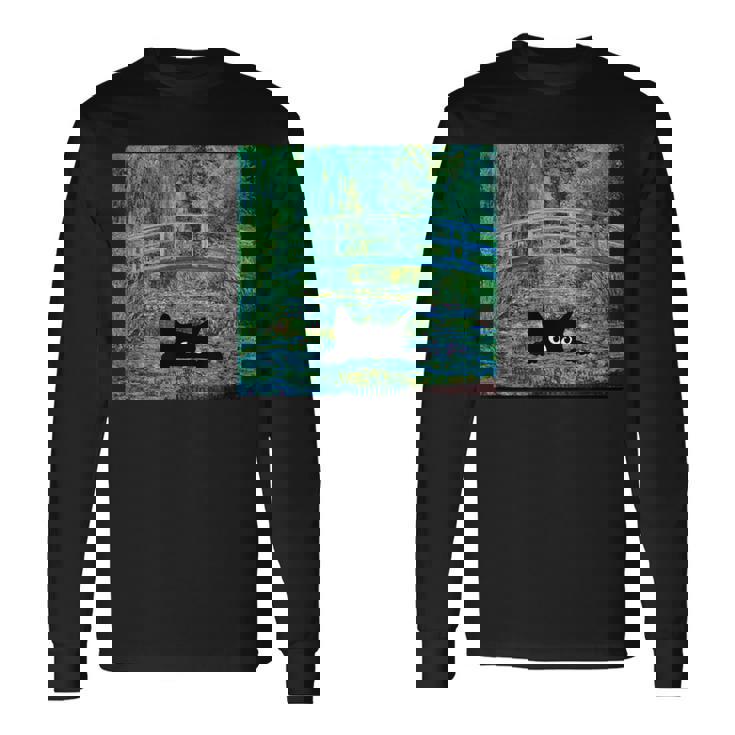 モネの睡蓮の池 長袖Tシャツ