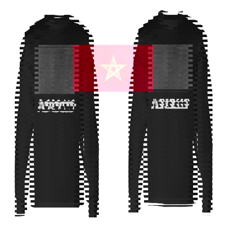 モロッコ国旗tシャツ 長袖Tシャツ