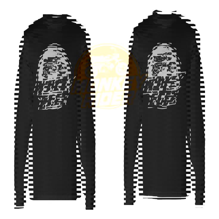 モンキーバイクライダーレトロクラシック原付オートバイtシャツ 長袖Tシャツ