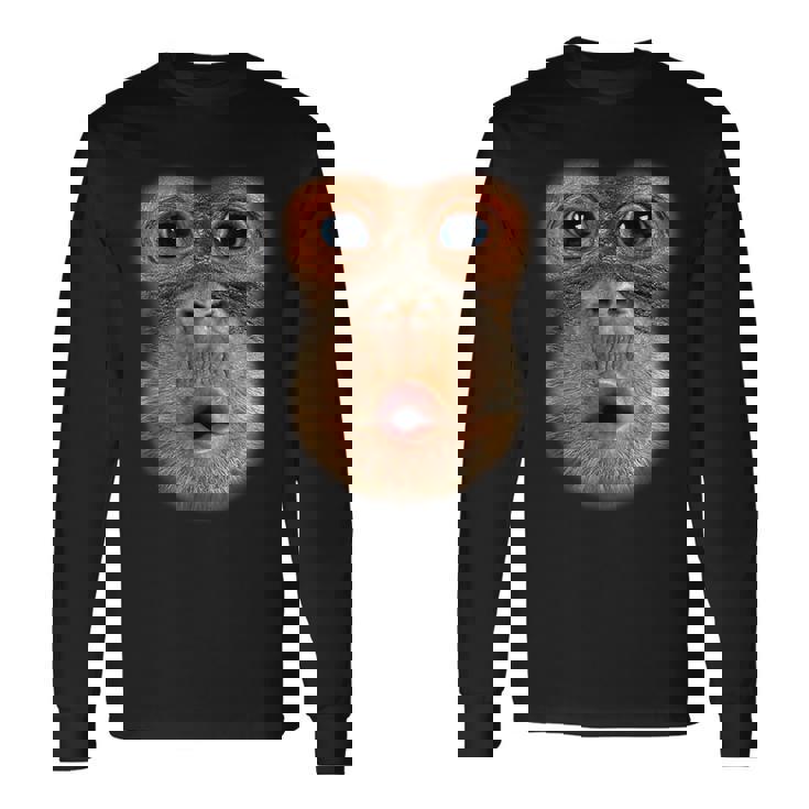 モンキーフェイスブレスファニーメンズレディースハロウィンコスチューム 長袖Tシャツ