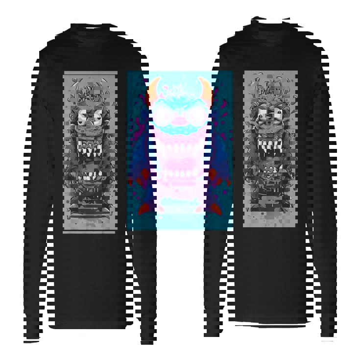 モンスター ハロウィン 怖い 面白い かわいい モンスター モチーフ 長袖Tシャツ