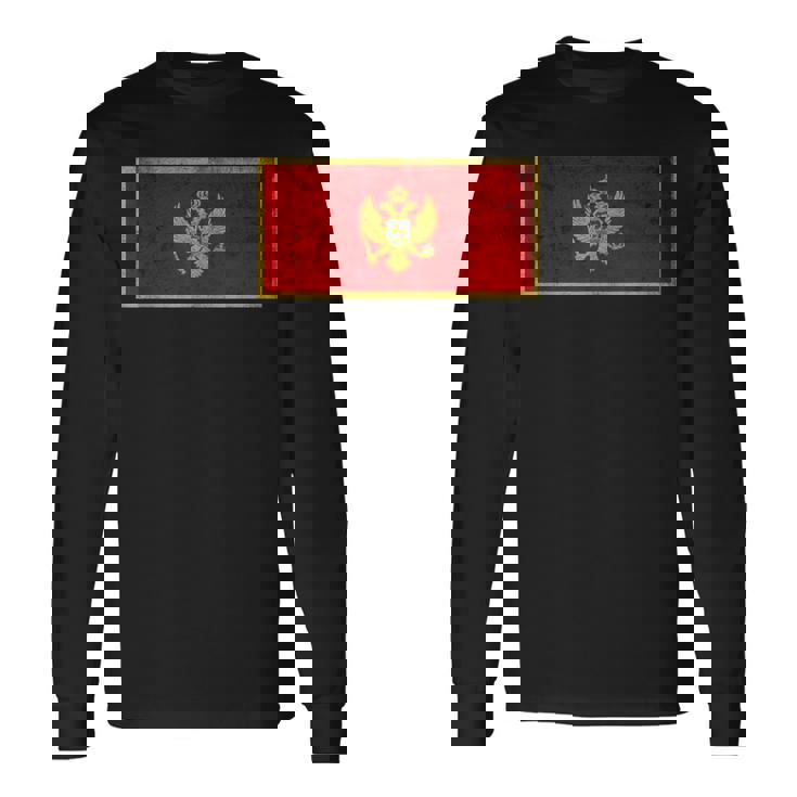 モンテネグロ国旗グラフィック メンズ レディース キッズ 長袖Tシャツ