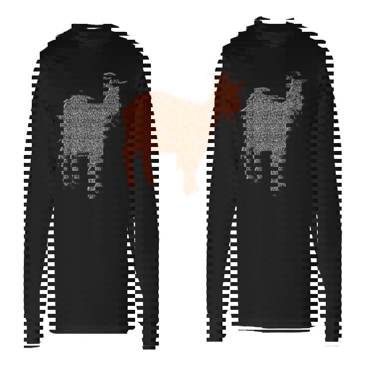 ヤギ動物コーヒー豆 長袖Tシャツ