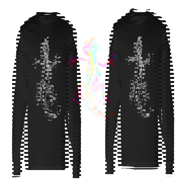 ヤモリ モチーフ トカゲ 爬虫類 ヤモリ トカゲ イグアナ ヤモリ 長袖Tシャツ