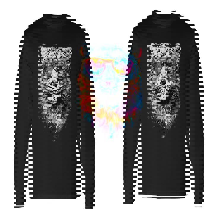 ユキヒョウ パンサー 大型ネコ科動物 ユキヒョウ 長袖Tシャツ