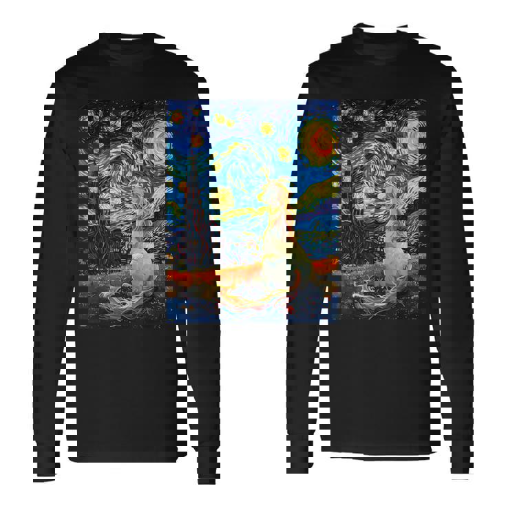 ユニコーン恋人のためのユニコーン恋人のスターリーナイトヴァンゴッホ 長袖Tシャツ