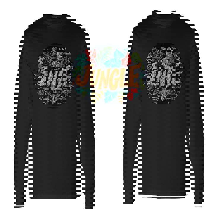 ユニークなスタイルの素晴らしいジャングルグラフィック。 長袖Tシャツ