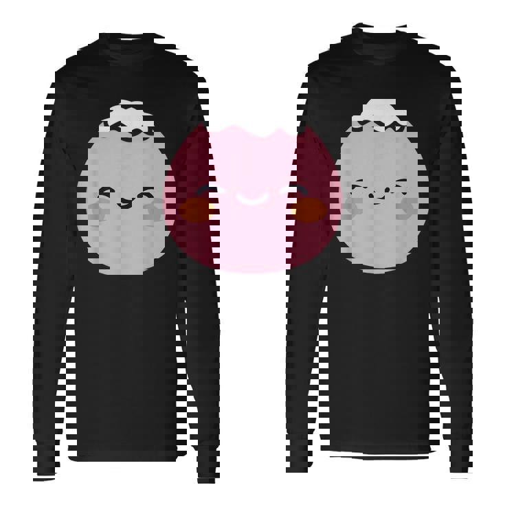 ユーモア餅 シンプルでミニマルな和スイーツ餅 Mochi 長袖Tシャツ