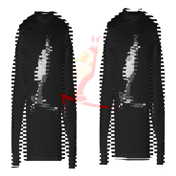 ヨガ サンタ クリスマス ワークアウト 長袖Tシャツ ギフトのアイデア