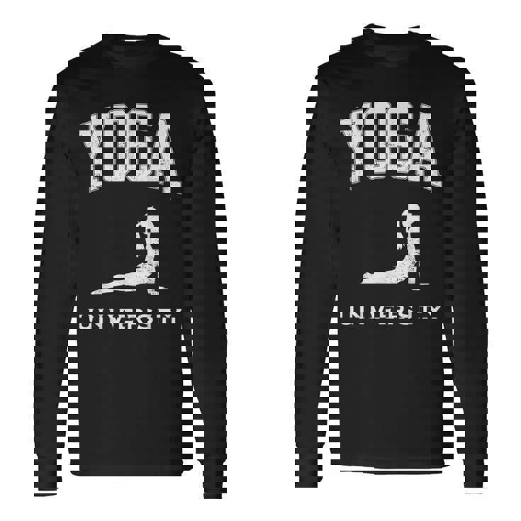 ヨガ 大学 大学 面白い 長袖Tシャツ