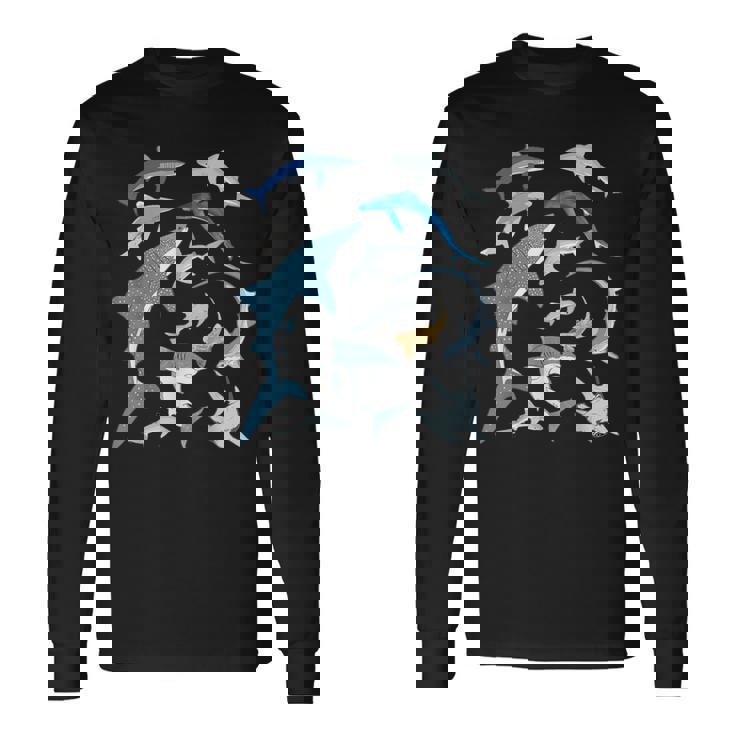 ヨシキリザメ アオザメ シュモクザメ ジンベエザメ 長袖Tシャツ ギフトのアイデア
