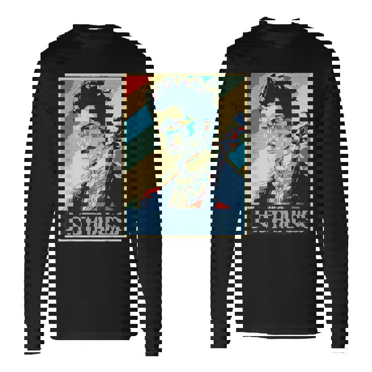 ヨハン・シュトラウス ポスター ミュージシャン 作曲家 長袖Tシャツ