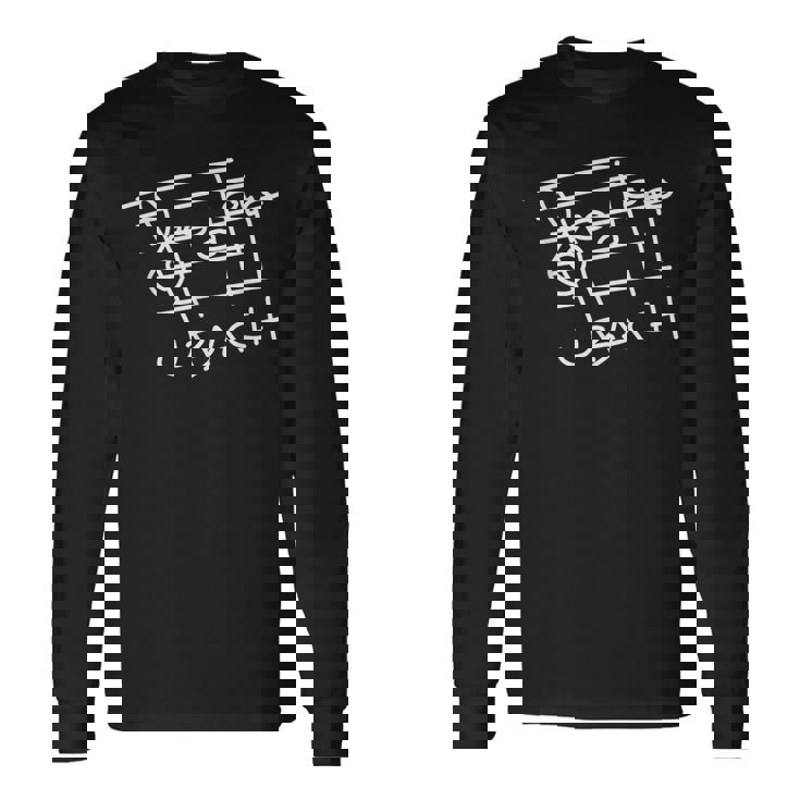 ヨハン・セバスティアン・バッハ「B-A-C-H」ミュージシャンへの音楽ギフト 長袖Tシャツ