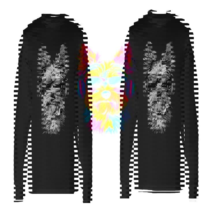 ヨークシャーテリア サングラス 愛犬家 スウィートヨーキー 長袖Tシャツ