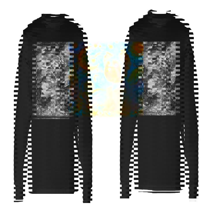 ヨークシャーテリア 星月夜シャツ ヴィンセント・ヴァン・ゴッホ ヨーキー 長袖Tシャツ