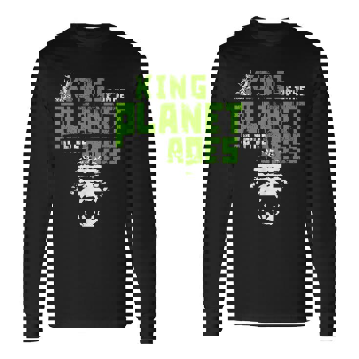 ライオンではなく猿が惑星の動物王国を握る 長袖Tシャツ