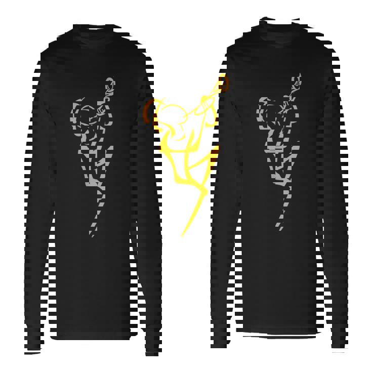 ラインアート トランペッター ジャズミュージシャン 長袖Tシャツ