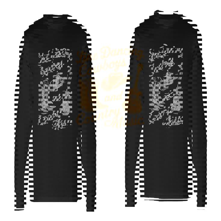 ラインダンス、カウボーイ、カントリーミュージック 長袖Tシャツ