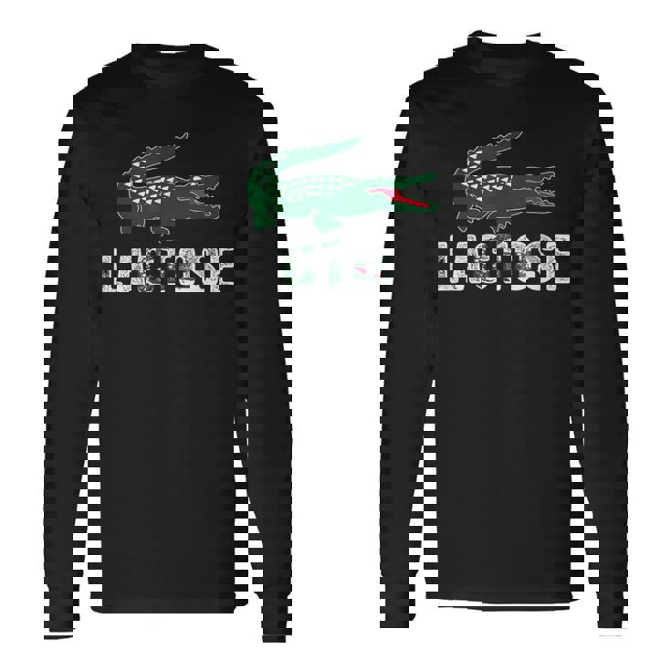 ラクトース-乳糖不耐症クロコダイルパロディtシャツ 長袖Tシャツ