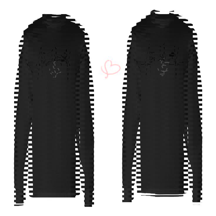 ラスベガスのスカイライン鼓動米国ネバダ州シンシティ 長袖Tシャツ