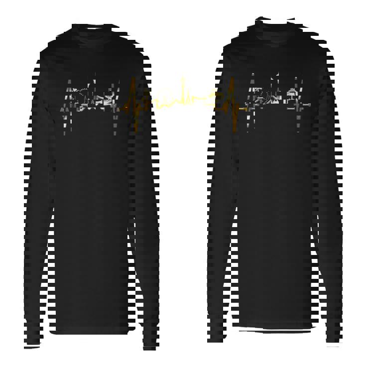 ラスベガスのスカイライン鼓動米国ネバダ州シンシティlasegas 長袖Tシャツ