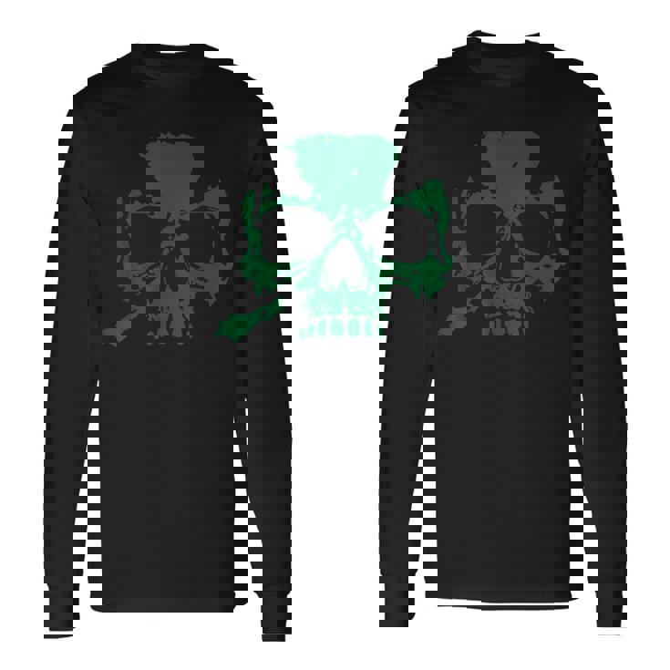 ラッキースカル クローバー 長袖Tシャツ