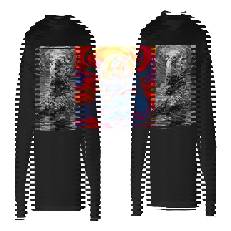 ラッコ カラフル グラフィック 長袖Tシャツ