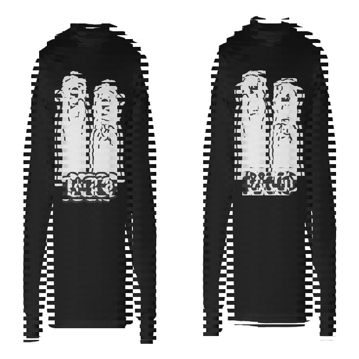 ラッコ《ともだち・かい と かお》2匹 シンプル イラスト【どうぶつフレンズ】動物 ゆるくて かわいい キャラクター 長袖Tシャツ