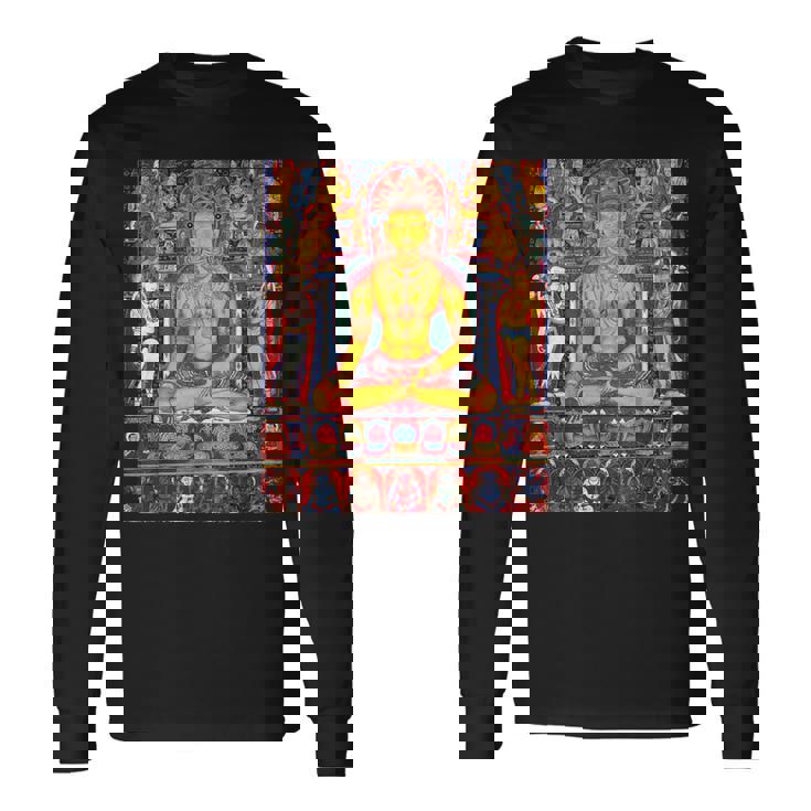 ラトナサンバヴァ チベット仏教 タンカ 曼荼羅 仏教 長袖Tシャツ