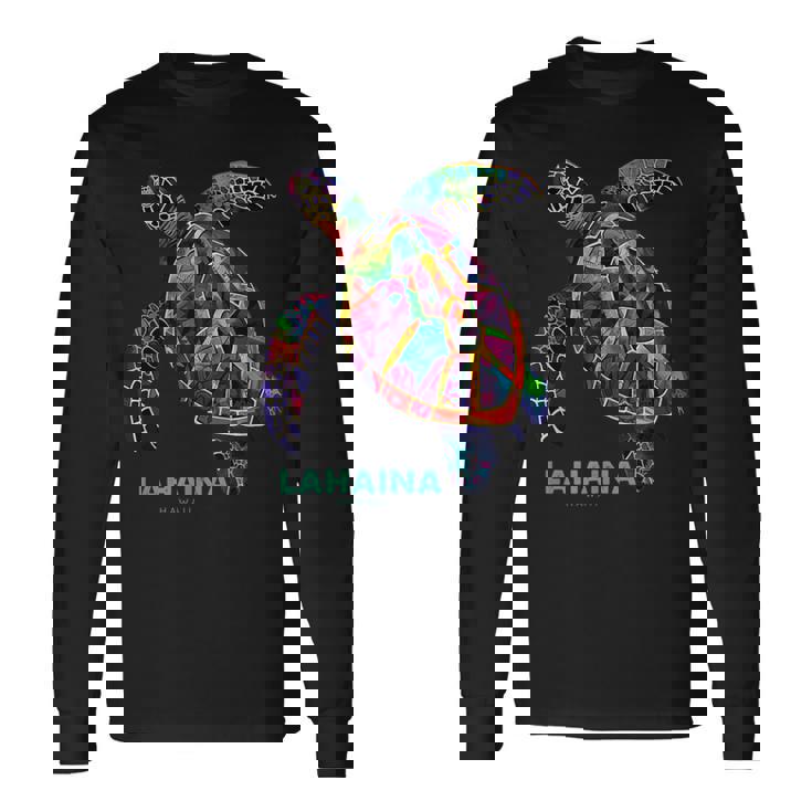 ラハイナ マウイ ハワイ ティー ダイビング バケーション サーフィン ウミガメ 長袖Tシャツ