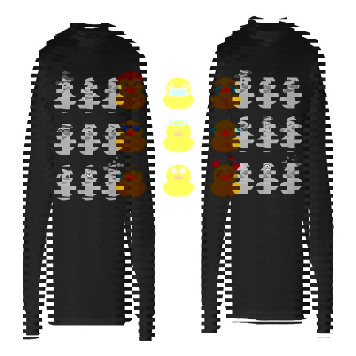 ラバーアヒル、きしむアヒル、ナインバスダック、ラバーアヒル 長袖Tシャツ