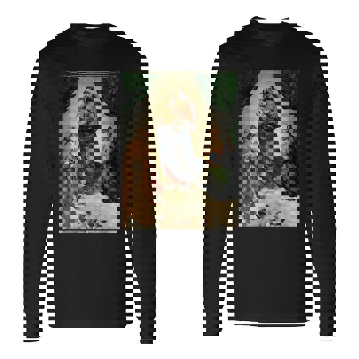 ラファエロのシスティーナ・マドンナ1513 長袖Tシャツ