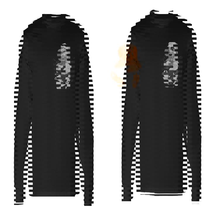 ラブラドゥードル愛好家のためのポケットに入った面白いラブラドゥードル。 長袖Tシャツ