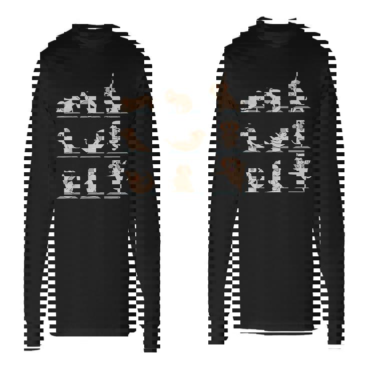 ラブラドール レトリバー ヨガ 長袖Tシャツ