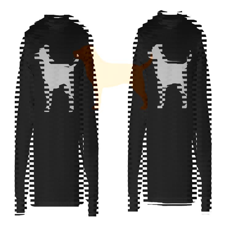 ラブラドールレトリバー 犬のシルエット 長袖Tシャツ