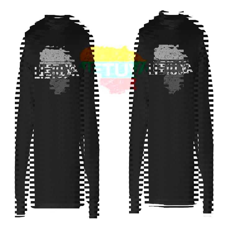 リトアニア国旗 Lietuva アンティーク調 メンズ レディース キッズ 長袖Tシャツ