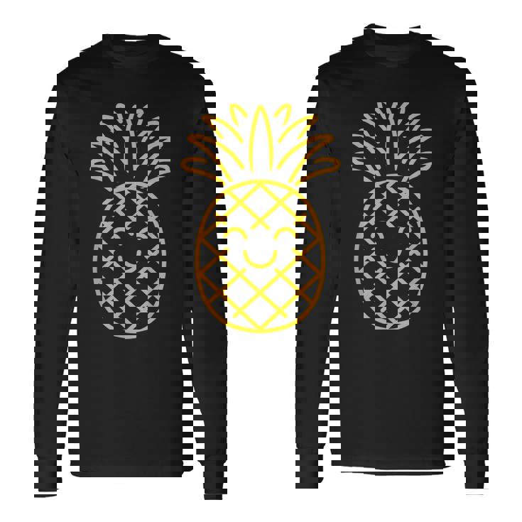 リトル パイナップル フルーツ 面白くてかわいいミニマリストのシンプルなパイナップル 長袖Tシャツ