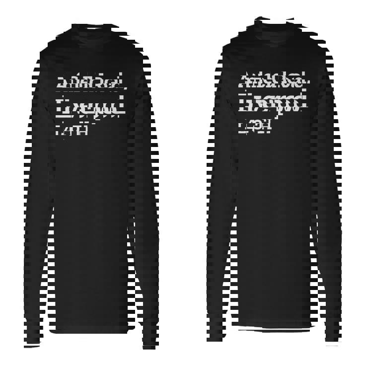 リバプールスタジアムの住所 長袖Tシャツ ギフトのアイデア