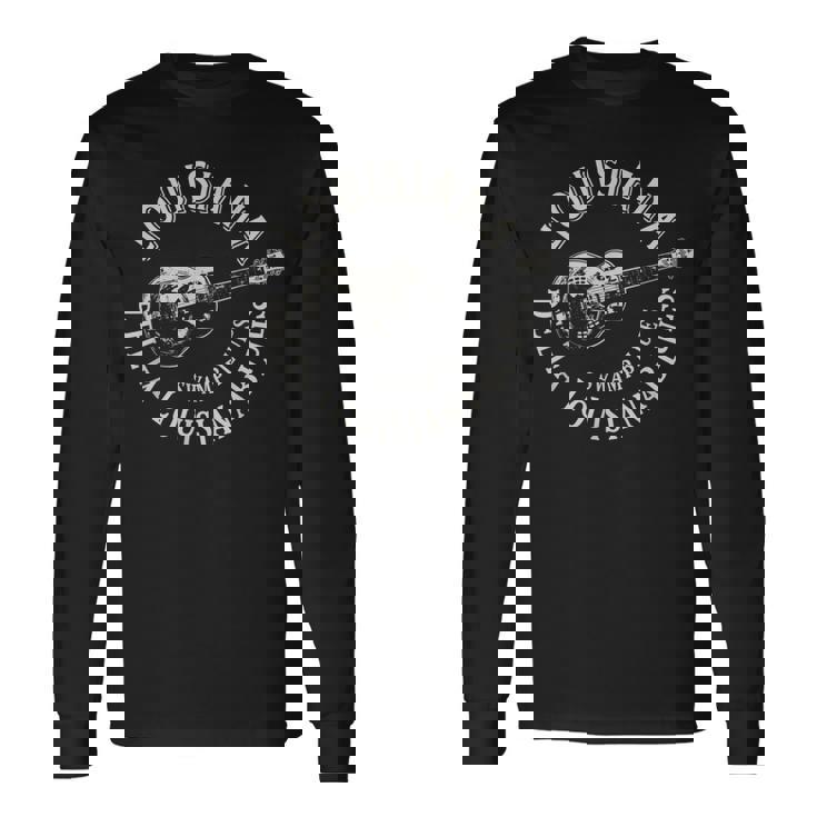 ルイジアナ スワンプ ブルースアメリカンギター 音楽 ビンテージ 長袖Tシャツ