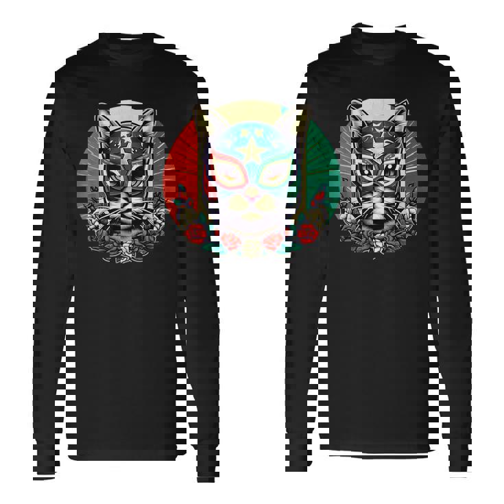 ルチャ リブレ クールキャットマスク ルチャドールマスク 長袖Tシャツ