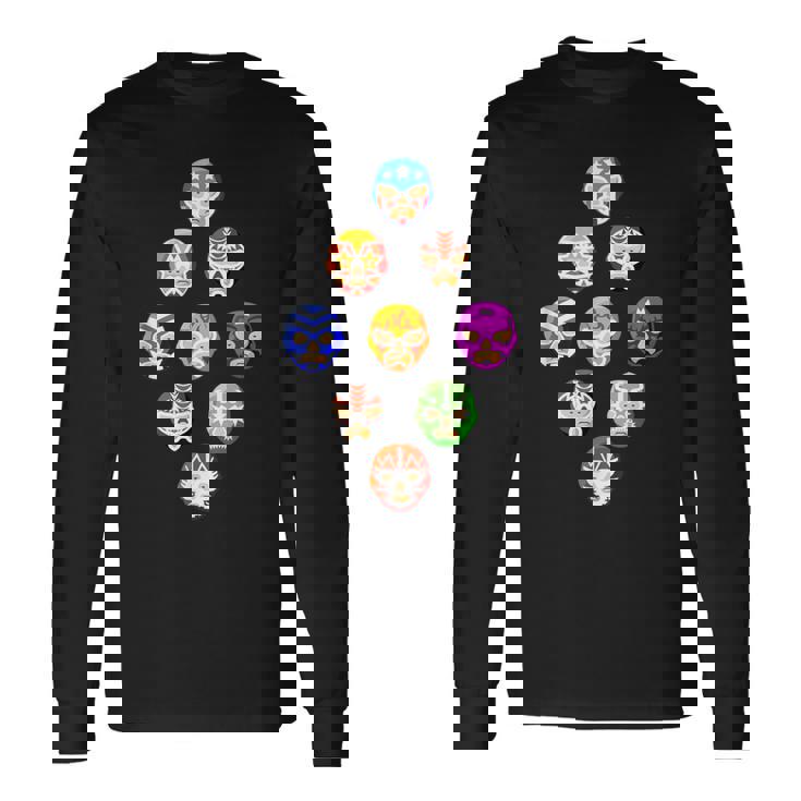 ルチャリブレまたはメキシカンレスリング マスクまたはルチャドール 長袖Tシャツ