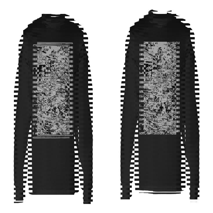 ルーカス・クラナッハによる人狼の攻撃 ゴシック グランジー オカルトアート 長袖Tシャツ