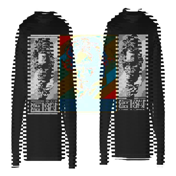ルートヴィヒ・ヴァン・ベートーヴェン ポスター ミュージシャン 作曲家 長袖Tシャツ