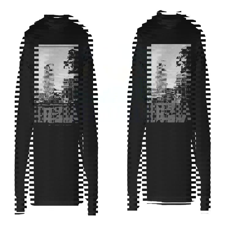 レア ハリネズミ ヒーロー 新聞写真 ハリネズミアート 長袖Tシャツ